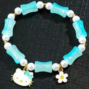 Bracelet Hello Kitty Bead Charm Sanrio Stretch Flower Emo Cute Trendy Stylish
